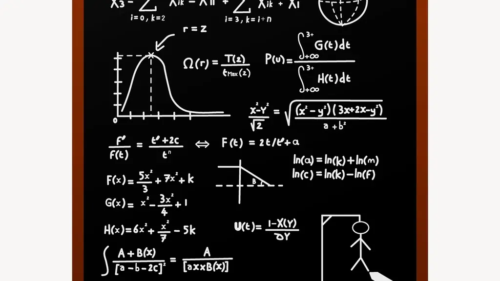 Matematik formülleriyle dolu kara tahta
